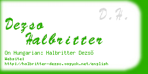 dezso halbritter business card