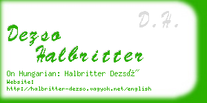 dezso halbritter business card
